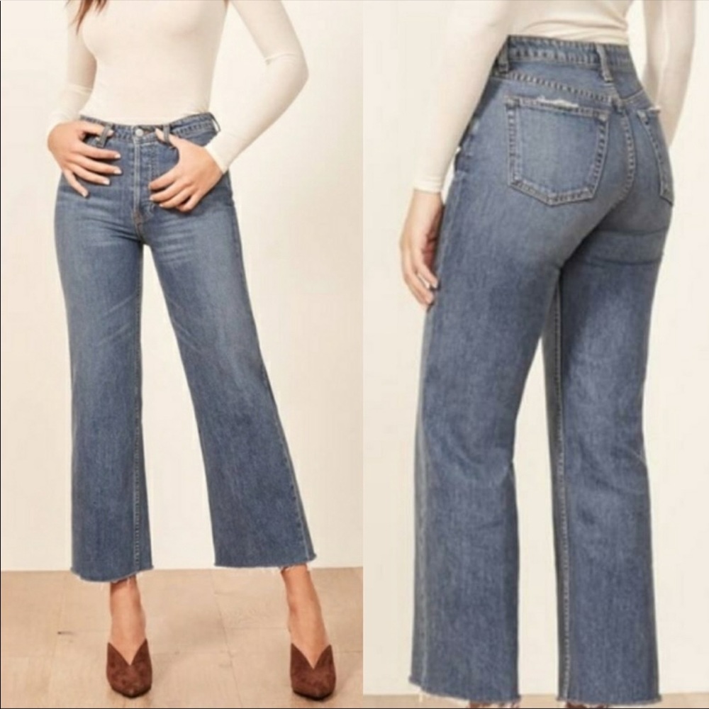 NWT Reformation fawcett jeans (Celtic) Soldout